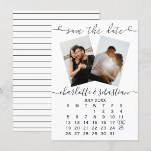 Save The Date Black White Wedding Personalised