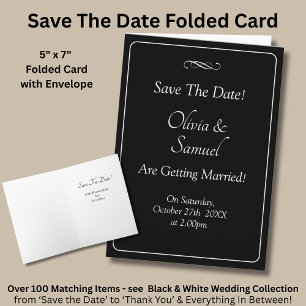 Save The Date - Black & White with Infinity Scroll Card