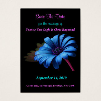 Save The Date Blue Grey Daisy V