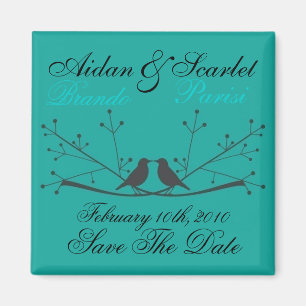SAVE THE DATE BLUE WEDDING MAGNET - Customised