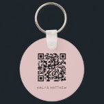 Save The Date Blush QR Code Wedding  Keychain<br><div class="desc">Your friends are going to love this as a wedding announcement to save the date. Add the QR code of your wedding website. Use this as a save the date, wedding invitation, and rsvp. This blush keychain can be an all in one wedding invitation! Keep updating the wedding website to...</div>