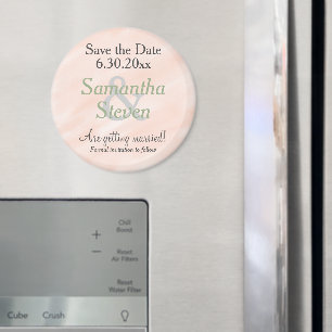 Save the Date Blush Sage Green Watercolor Magnet