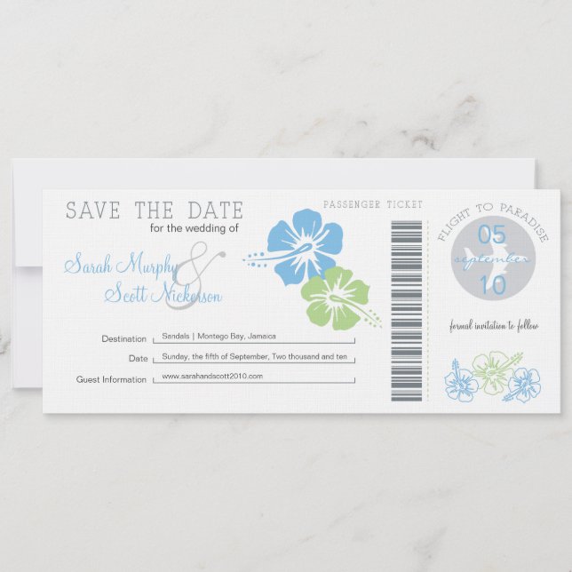 Save the Date Boarding Pass (Front)