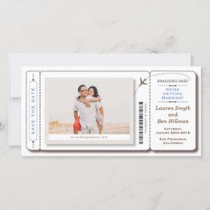 Save the date Boarding Pass Photo Card