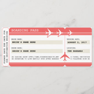 Save the Date Boarding Pass Ticket