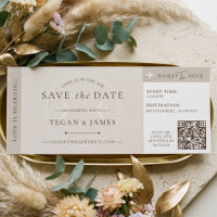Save the Date Boarding Pass Wedding Plane Ticket