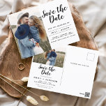 Save the Date Boho Minimalist Photo Modern Postcard<br><div class="desc">Capture the essence of your love story with our Save the Date Boho Minimalist Photo Modern Postcard. This postcard is a fusion of contemporary minimalism and bohemian charm, making it the perfect choice for announcing your upcoming wedding. Featuring your cherished engagement photo, this postcard becomes a tangible memory that your...</div>