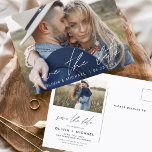 Save the Date Boho Minimalist Photo Modern Postcard<br><div class="desc">Capture the essence of your love story with our Save the Date Boho Minimalist Photo Modern Postcard. This postcard is a fusion of contemporary minimalism and bohemian charm, making it the perfect choice for announcing your upcoming wedding. Featuring your cherished engagement photo, this postcard becomes a tangible memory that your...</div>