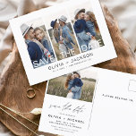 Save the Date Boho Minimalist Photo Modern Postcard<br><div class="desc">Capture the essence of your love story with our Save the Date Boho Minimalist Photo Modern Postcard. This postcard is a fusion of contemporary minimalism and bohemian charm, making it the perfect choice for announcing your upcoming wedding. Featuring your cherished engagement photo, this postcard becomes a tangible memory that your...</div>