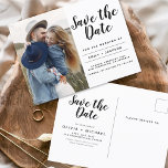 Save the Date Boho Minimalist Photo Modern Postcard<br><div class="desc">Capture the essence of your love story with our Save the Date Boho Minimalist Photo Modern Postcard. This postcard is a fusion of contemporary minimalism and bohemian charm, making it the perfect choice for announcing your upcoming wedding. Featuring your cherished engagement photo, this postcard becomes a tangible memory that your...</div>