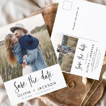 Save the Date Boho Minimalist Photo Modern Postcard<br><div class="desc">Capture the essence of your love story with our Save the Date Boho Minimalist Photo Modern Postcard. This postcard is a fusion of contemporary minimalism and bohemian charm, making it the perfect choice for announcing your upcoming wedding. Featuring your cherished engagement photo, this postcard becomes a tangible memory that your...</div>