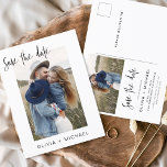 Save the Date Boho Minimalist Photo Modern Postcard<br><div class="desc">Capture the essence of your love story with our Save the Date Boho Minimalist Photo Modern Postcard. This postcard is a fusion of contemporary minimalism and bohemian charm, making it the perfect choice for announcing your upcoming wedding. Featuring your cherished engagement photo, this postcard becomes a tangible memory that your...</div>