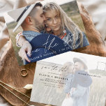 Save the Date Boho Minimalist Photo Modern Postcard<br><div class="desc">Capture the essence of your love story with our Save the Date Boho Minimalist Photo Modern Postcard. This postcard is a fusion of contemporary minimalism and bohemian charm, making it the perfect choice for announcing your upcoming wedding. Featuring your cherished engagement photo, this postcard becomes a tangible memory that your...</div>