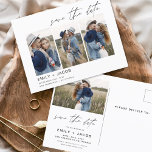 Save the Date Boho Minimalist Photo Modern Postcard<br><div class="desc">Capture the essence of your love story with our Save the Date Boho Minimalist Photo Modern Postcard. This postcard is a fusion of contemporary minimalism and bohemian charm, making it the perfect choice for announcing your upcoming wedding. Featuring your cherished engagement photo, this postcard becomes a tangible memory that your...</div>