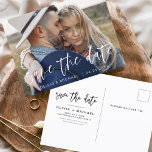 Save the Date Boho Minimalist Photo Modern Postcard<br><div class="desc">Capture the essence of your love story with our Save the Date Boho Minimalist Photo Modern Postcard. This postcard is a fusion of contemporary minimalism and bohemian charm, making it the perfect choice for announcing your upcoming wedding. Featuring your cherished engagement photo, this postcard becomes a tangible memory that your...</div>