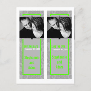 Save the Date Book Mark Favours Modern Grey Damask Announcement Postcard