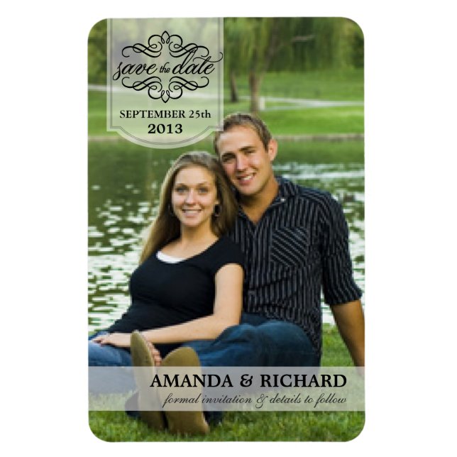 Save the Date - Borderless Custom Photo Magnets (Vertical)