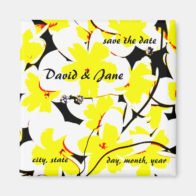 save the date bouquet magnet (Front)