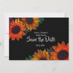 Save the Date, Bridal Shower Sunflowers Date