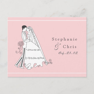 Save the Date Bride and Groom 01 Announcement Postcard