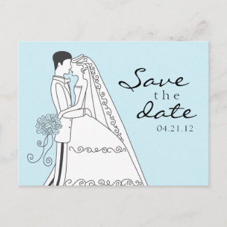 Save the Date Bride and Groom 02 Announcement Postcard