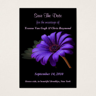 Save The Date Bright Purple Daisy III