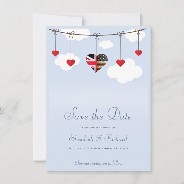 Save the Date British American Wedding (Front)