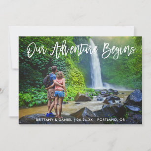 Save The Date Brush Script Adventure Photo Card