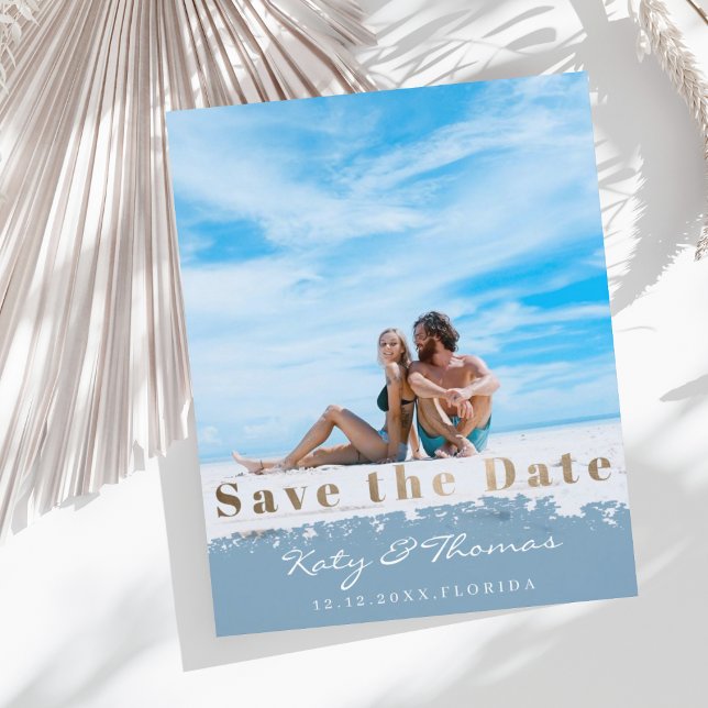 Save the Date Budget Faux Gold  Photo  (Creator Uploaded)