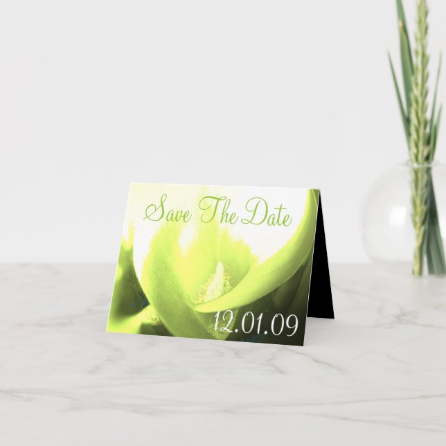Save the Date Cala Lily - Yellow and Green Invitation (Front)