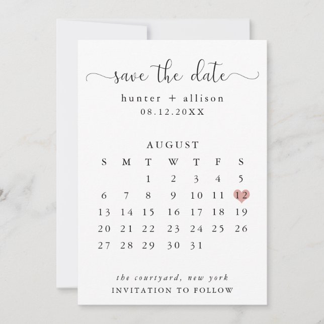 Save The Date Calendar (Front)