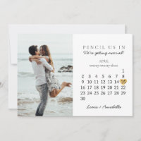 Save the Date Calendar Gold Heart April 2023 Month
