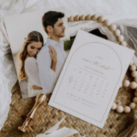 Save The Date Calendar Minimal Arch Photo Card