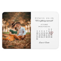 Save the Date Calendar Month Wedding Announcement