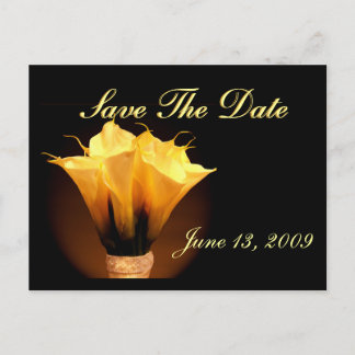 Save the date calla lilies announcement postcard