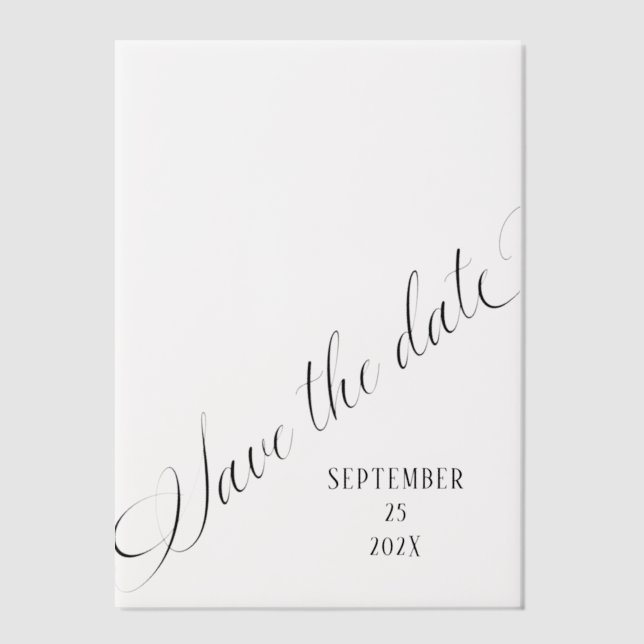Save the Date Calligraphy Overlay Vellum Invitations (Front)
