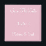 Save The Date Cameo Pink Magnet<br><div class="desc">Save The Date Monogram Magnets Featuring Bride's Name,  Groom's Name and Wedding Date Designer Solid Colour Style Option -  stylish and customisable Personalizable Design Option - Cameo Pink Upscale Colour Coordinating Full Colour personalised magnets will be perfect for sending to invited wedding guests as wedding save the date reminders.</div>