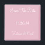 Save The Date Cameo Pink Magnet<br><div class="desc">Save The Date Monogram Magnets Featuring Bride's Name,  Groom's Name and Wedding Date Designer Solid Colour Style Option -  stylish and customisable Personalizable Design Option - Cameo Pink Upscale Colour Coordinating Full Colour personalised magnets will be perfect for sending to invited wedding guests as wedding save the date reminders.</div>