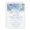 Save the Date Card Blue Hydrangeas Floral Wedding