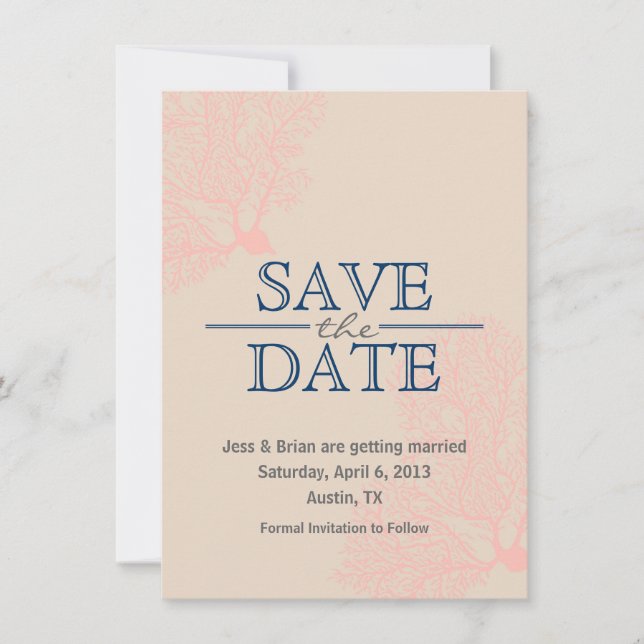 Save the Date Card [coral] (Front)