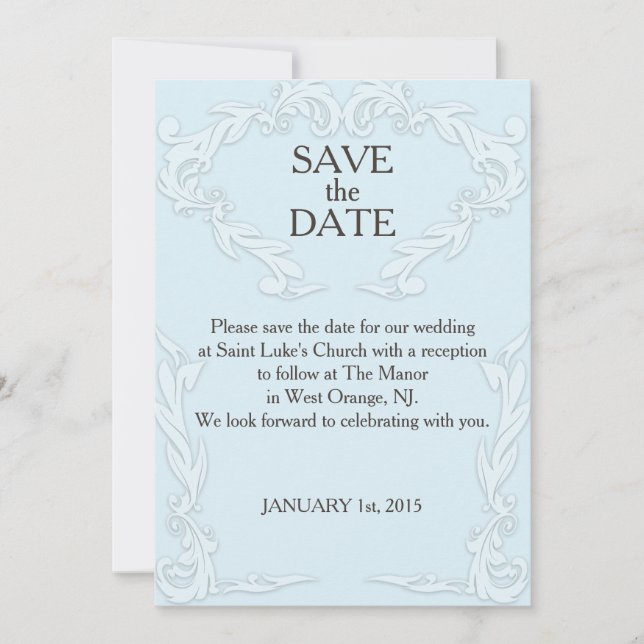 SAVE THE DATE CARD- CUSTOMIZE DATE, MESSAGE, COLOR (Front)