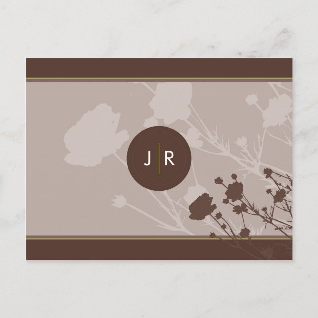 SAVE THE DATE CARD :: floral silhouette landscape (Front)
