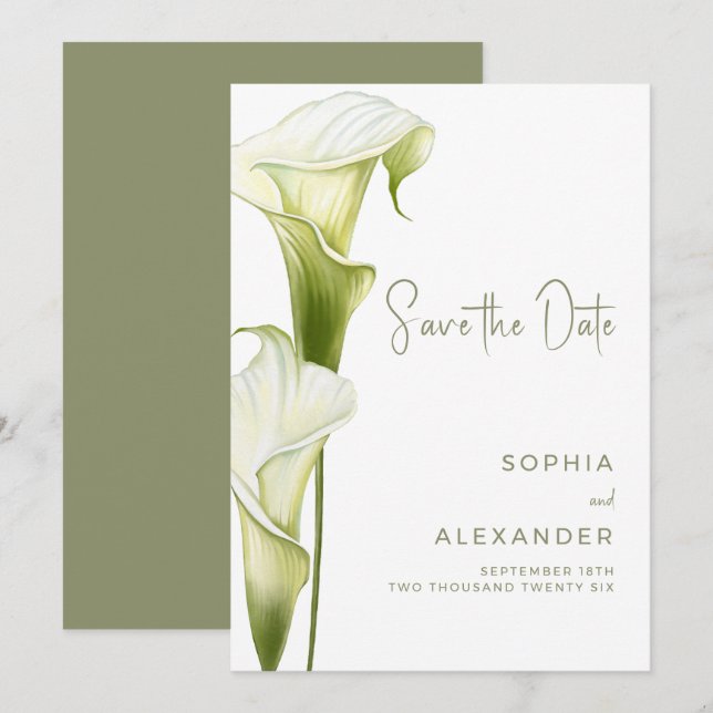 Save the Date Card for a Modern Wedding.  (Front/Back)