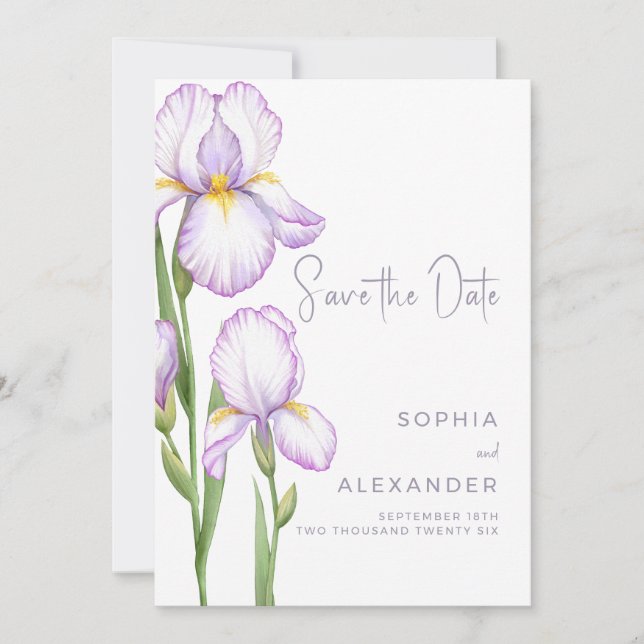 Save the Date Card for a Modern Wedding.  (Front)
