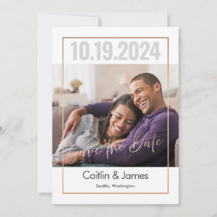 Save the Date card with Photo Wedding Announcement