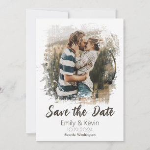 Save the Date card with Photo Wedding Announcement