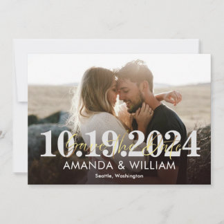 Save the Date card with Photo Wedding Announcement