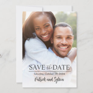 Save the Date card with Photo Wedding Announcement