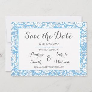 Save the Date cards , Blue Lace Design