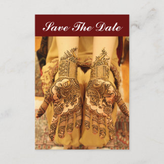 Save The Date Cards With Henna On Hands